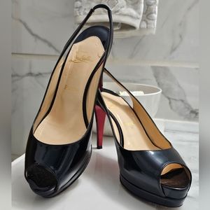 Christian Louboutin Black Slingback Heels